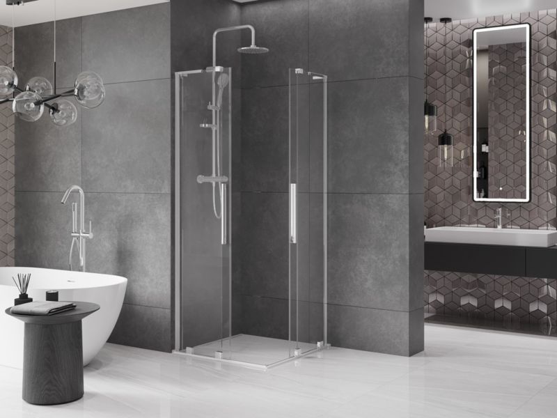 Kabina prysznicowa Mexen Velar L Duo rozsuwana 80 x 80 cm transparent chrom 1 szt.
