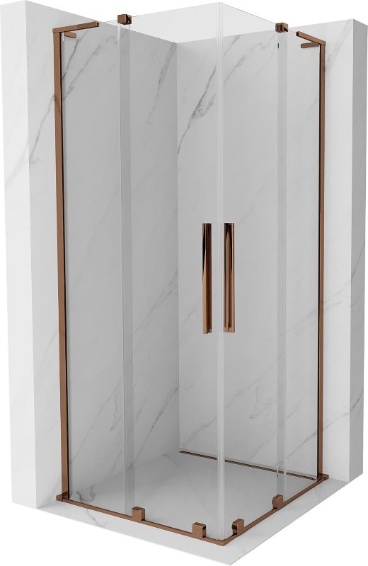 Kabina prysznicowa Mexen Velar L Duo rozsuwana 80 x 80 cm transparent różowe złoto 1 szt.