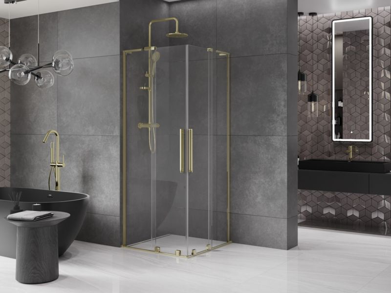 Kabina prysznicowa Mexen Velar L Duo rozsuwana 80 x 80 cm transparent złota 1 szt.