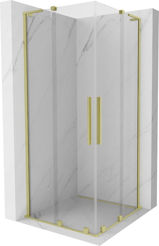 Kabina prysznicowa Mexen Velar L Duo rozsuwana 80 x 80 cm transparent złota szczotkowana 1 szt.