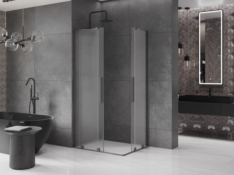 Kabina prysznicowa Mexen Velar L Duo rozsuwana 90 x 80 cm szron gun metal 1 szt.