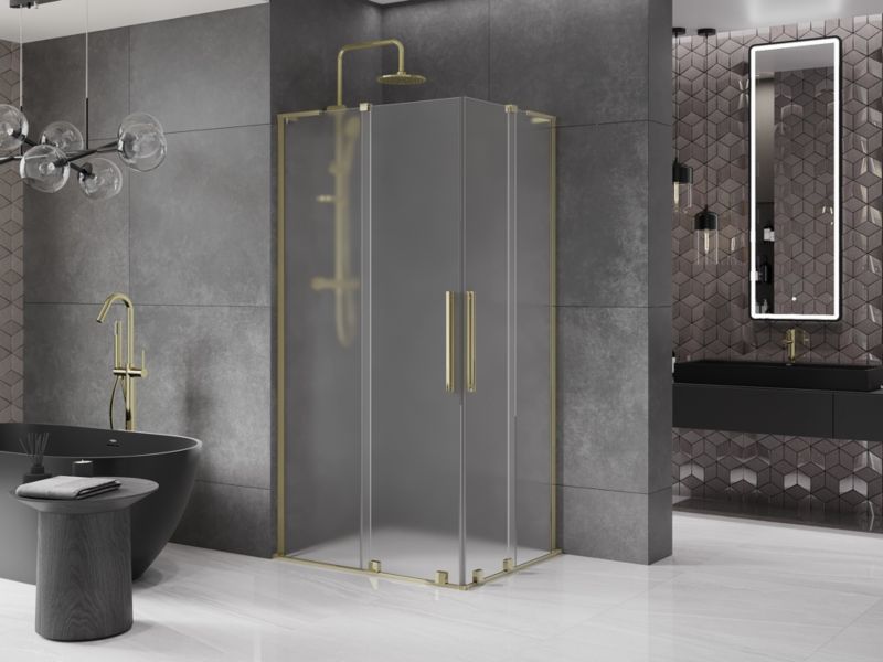 Kabina prysznicowa Mexen Velar L Duo rozsuwana 90 x 80 cm szron złota 1 szt.