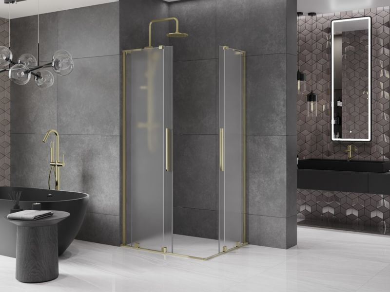 Kabina prysznicowa Mexen Velar L Duo rozsuwana 90 x 80 cm szron złota 1 szt.