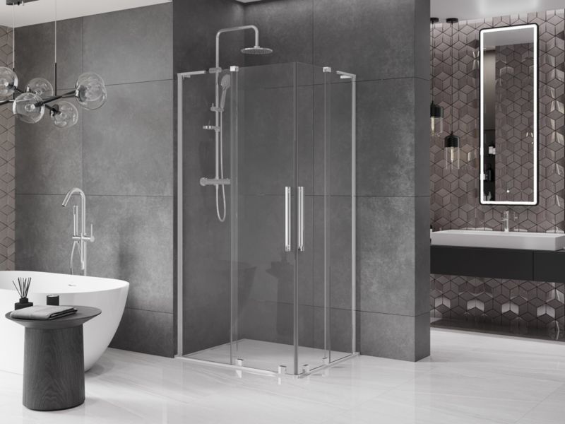 Kabina prysznicowa Mexen Velar L Duo rozsuwana 90 x 80 cm transparent chrom 1 szt.