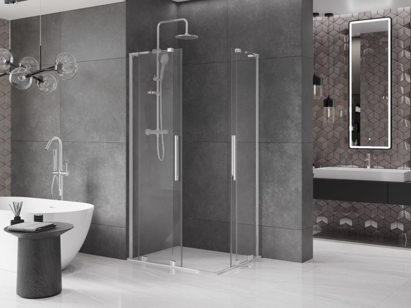 Kabina prysznicowa Mexen Velar L Duo rozsuwana 90 x 80 cm transparent chrom 1 szt.