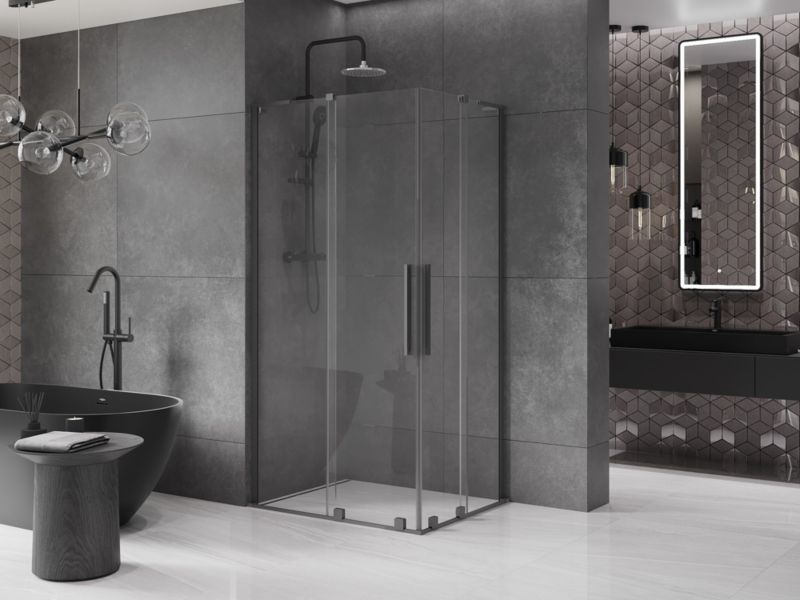 Kabina prysznicowa Mexen Velar L Duo rozsuwana 90 x 80 cm transparent gun metal 1 szt.