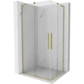 Kabina prysznicowa Mexen Velar L Duo rozsuwana 90 x 80 cm transparent złota szczotkowana 1 szt.