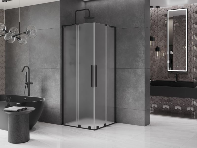 Kabina prysznicowa Mexen Velar L Duo rozsuwana 90 x 90 cm szron czarna 1 szt.