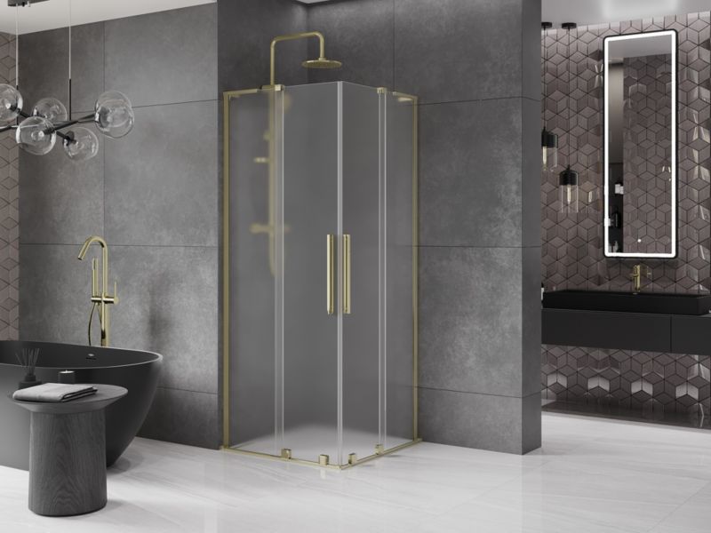 Kabina prysznicowa Mexen Velar L Duo rozsuwana 90 x 90 cm szron złota 1 szt.