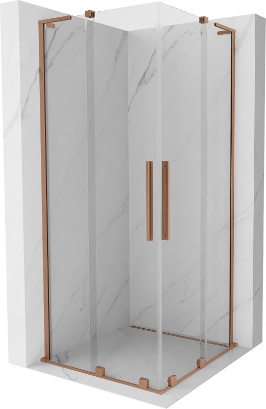 Kabina prysznicowa Mexen Velar L Duo rozsuwana 90 x 90 cm transparent miedź szczotkowana 1 szt.
