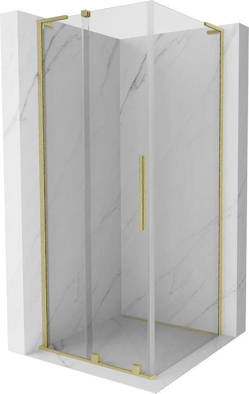 Kabina prysznicowa Mexen Velar L rozsuwana 100 x 100 cm transparent złota szczotkowana 1 szt.
