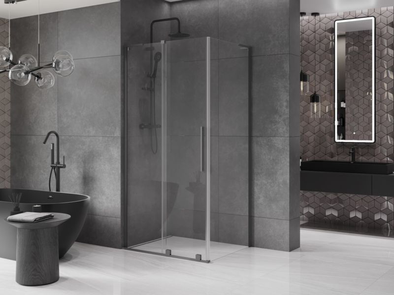 Kabina prysznicowa Mexen Velar L rozsuwana 100 x 85 cm transparent gun metal 1 szt.