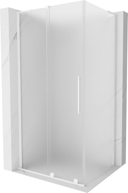 Kabina prysznicowa Mexen Velar L rozsuwana 110 x 85 cm szron biała 1 szt.