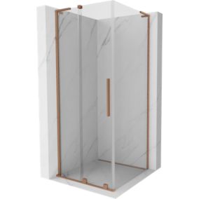 Kabina prysznicowa Mexen Velar L rozsuwana 120 x 120 cm transparent miedź szczotkowana 1 szt.