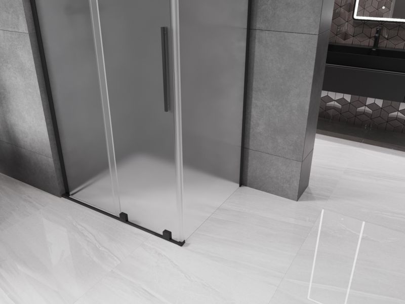 Kabina prysznicowa Mexen Velar L rozsuwana 120 x 85 cm szron czarna 1 szt.