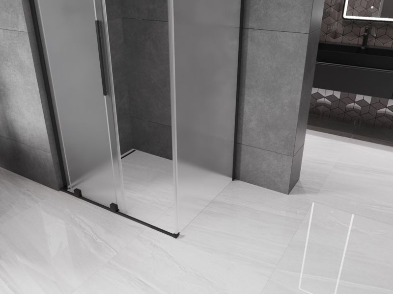 Kabina prysznicowa Mexen Velar L rozsuwana 120 x 85 cm szron czarna 1 szt.