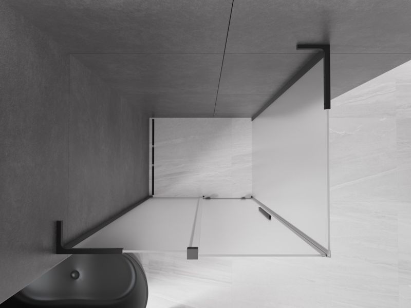 Kabina prysznicowa Mexen Velar L rozsuwana 120 x 85 cm szron czarna 1 szt.