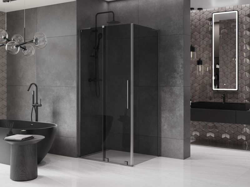 Kabina prysznicowa Mexen Velar L rozsuwana 90 x 85 cm grafit gun gray szczotkowany 1 szt.