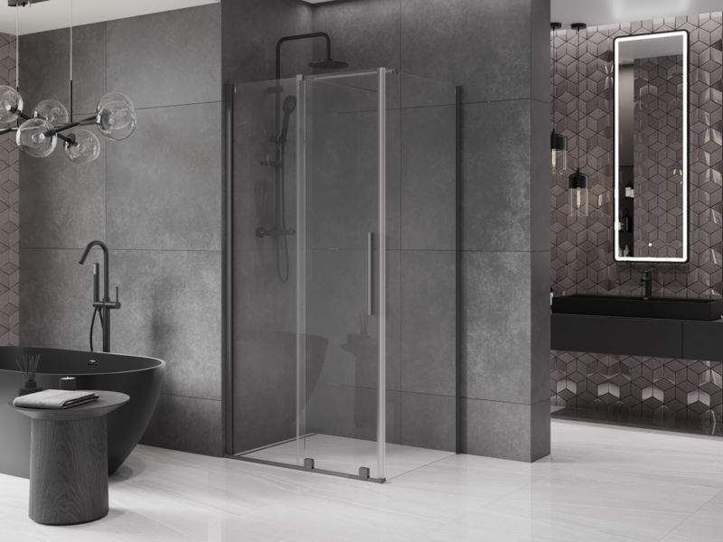 Kabina prysznicowa Mexen Velar rozsuwana 130 x 100 cm transparent gun metal 1 szt.