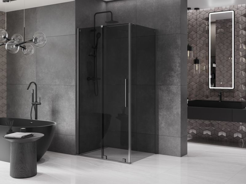Kabina prysznicowa Mexen Velar rozsuwana 130 x 80 cm grafit gun gray szczotkowany 1 szt.