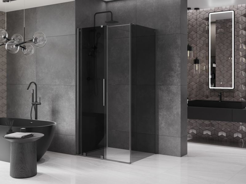 Kabina prysznicowa Mexen Velar rozsuwana 130 x 80 cm grafit gun gray szczotkowany 1 szt.