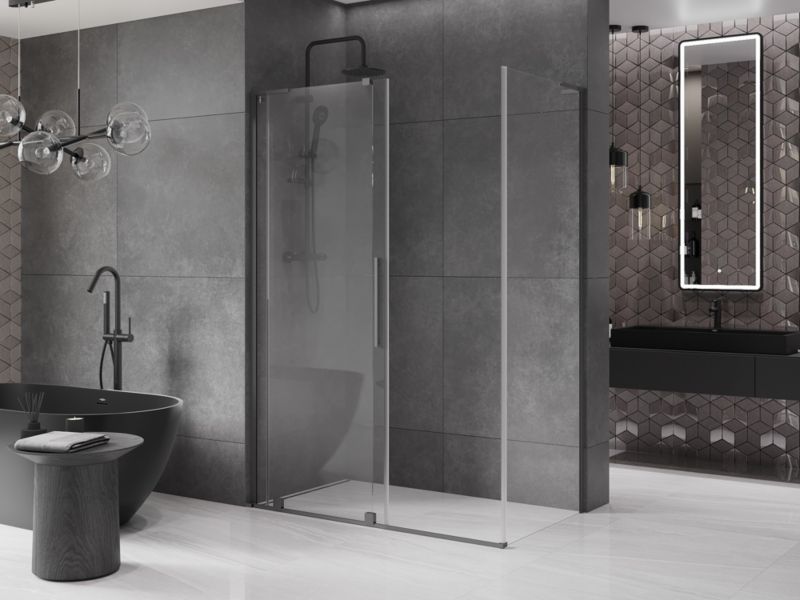 Kabina prysznicowa Mexen Velar rozsuwana 150 x 90 cm transparent gun metal 1 szt.
