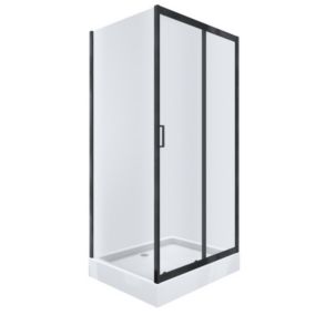 Kabina prysznicowa NAMELESS Durasan 120x80 czarny mat prostokątna z brodzikiem zestaw 1szt.