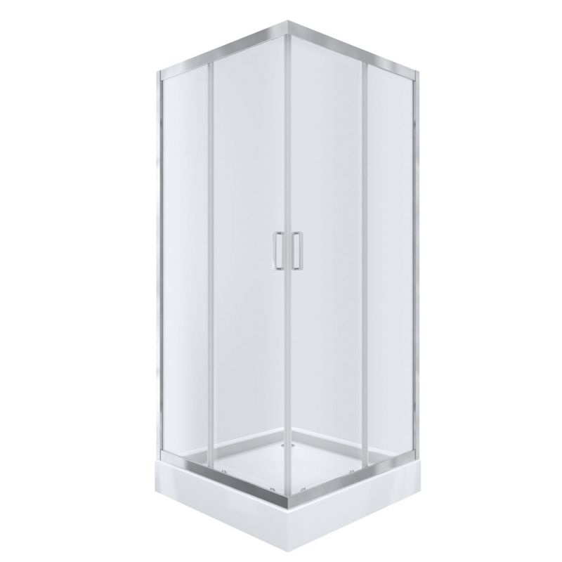 Kabina prysznicowa NAMELESS Durasan 90x90 chrom kwadratowa z brodzikiem zestaw 1szt.