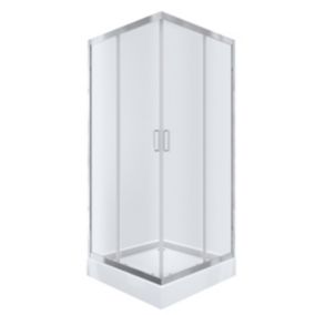 Kabina prysznicowa NAMELESS Durasan 90x90 chrom kwadratowa z brodzikiem zestaw 1szt.