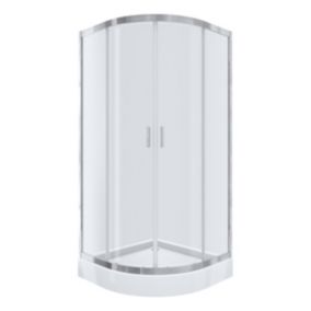 Kabina prysznicowa NAMELESS Durasan 90x90 chrom półokrągła z brodzikiem zestaw 1szt.