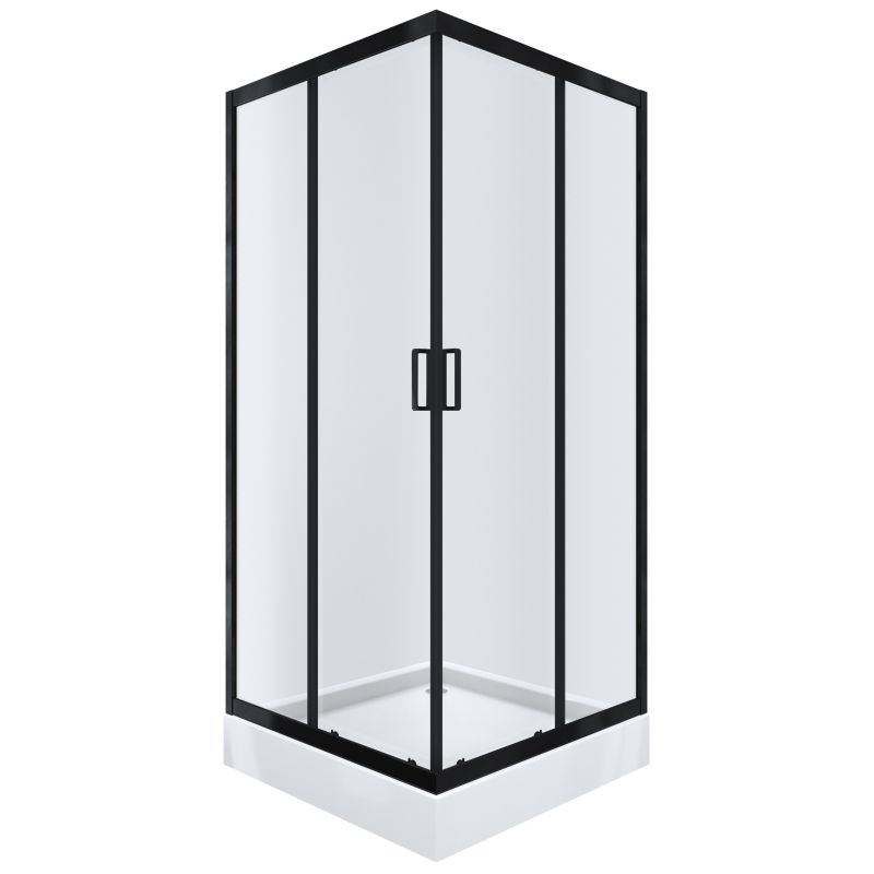 Kabina prysznicowa NAMELESS Durasan 90x90 czarny mat kwadratowa z brodzikiem zestaw 1szt.