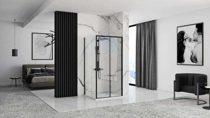 Kabina Prysznicowa Narożna Rapid Slide Black 160X90X195Cm 1 Szt