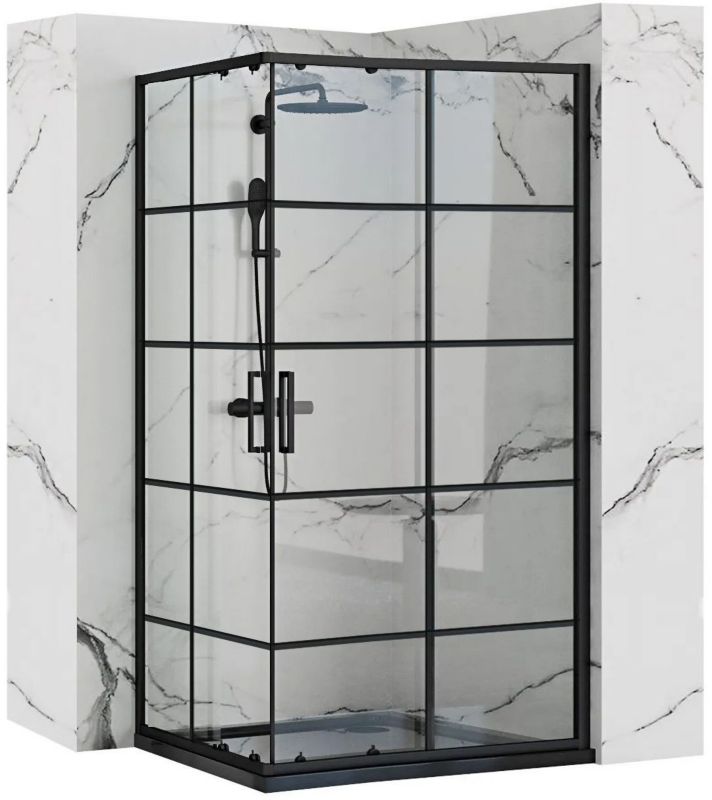 Kabina Prysznicowa Narożna Rea Concept 80X100X190Cm Czarny 1 Szt