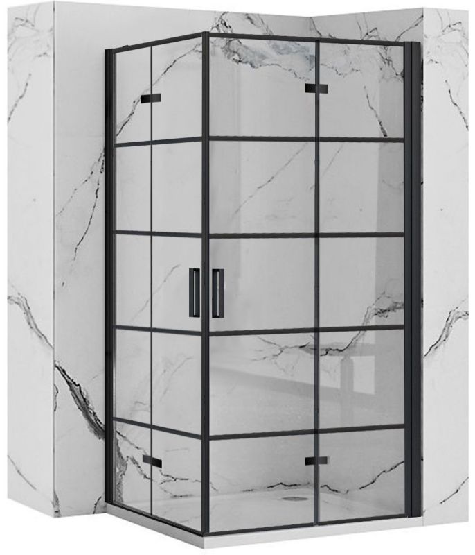 Kabina Prysznicowa Narożna Rea Molier Double 80X80X190Cm Czarny 1 Szt