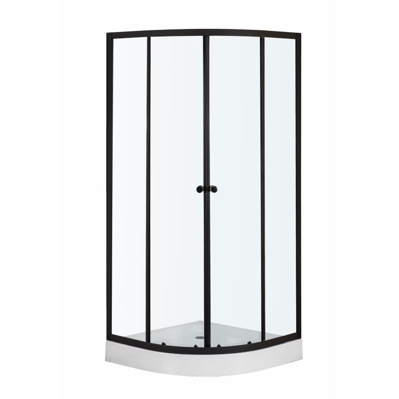 Kabina prysznicowa półokrągła Kerra Ariana 80 cm BL szkło transparentne profile czarne niski brodzik w komplecie 1 szt.