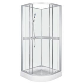Kabina prysznicowa półokrągła Kerra Classic 80 WHITE cm tylne szkło białe przednie transparentne profile satynowe 1 szt.