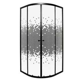 Kabina prysznicowa półokrągła Kerra Pixel BL 90 cm czarna kratka profile czarne 1 szt.
