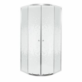 Kabina prysznicowa półokrągła Kerra Pixel WH 80 cm biała kratka profile chrom 1 szt.