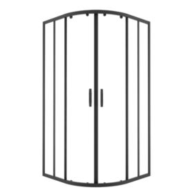 Kabina prysznicowa półokrągła Durasan Flexi regulowana 78-100 x 78-100 cm czarna