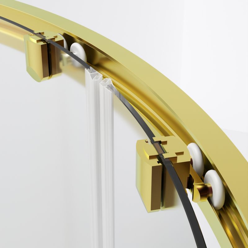 Kabina prysznicowa półokrągła Durasan Flexi regulowana 78-100 x 78-100 cm złota