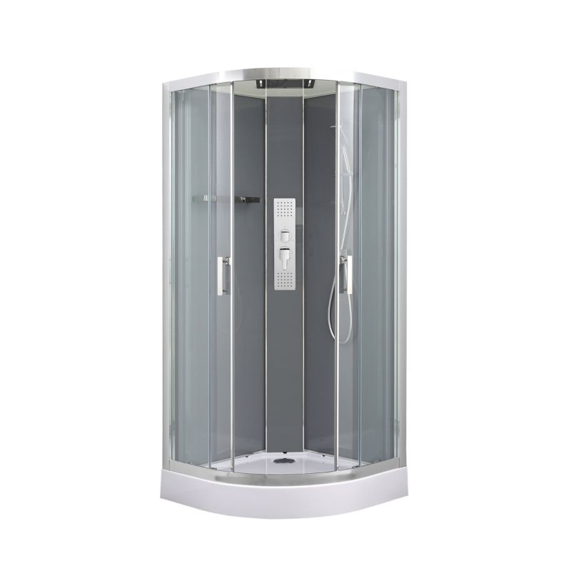 Kabina prysznicowa półokrągła GoodHome Beloya 90 cm chrom z hydromasażem