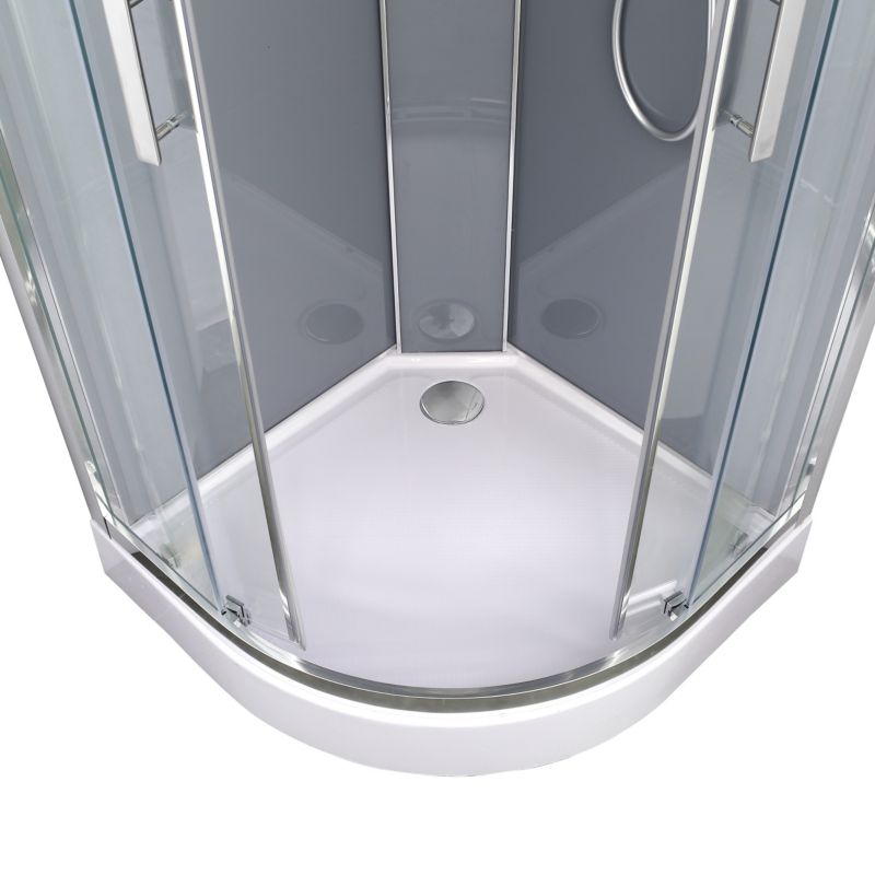 Kabina prysznicowa półokrągła GoodHome Beloya 90 cm chrom z hydromasażem