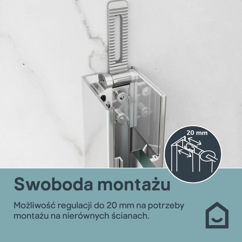 Kabina prysznicowa półokrągła GoodHome Maza 80 cm chrom/transparentna
