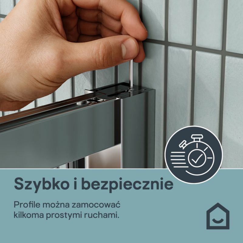 Kabina prysznicowa półokrągła GoodHome Maza 80 cm chrom/transparentna