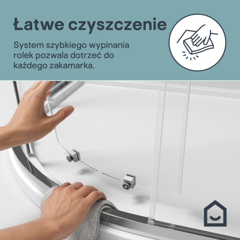 Kabina prysznicowa półokrągła GoodHome Maza 80 cm chrom/transparentna