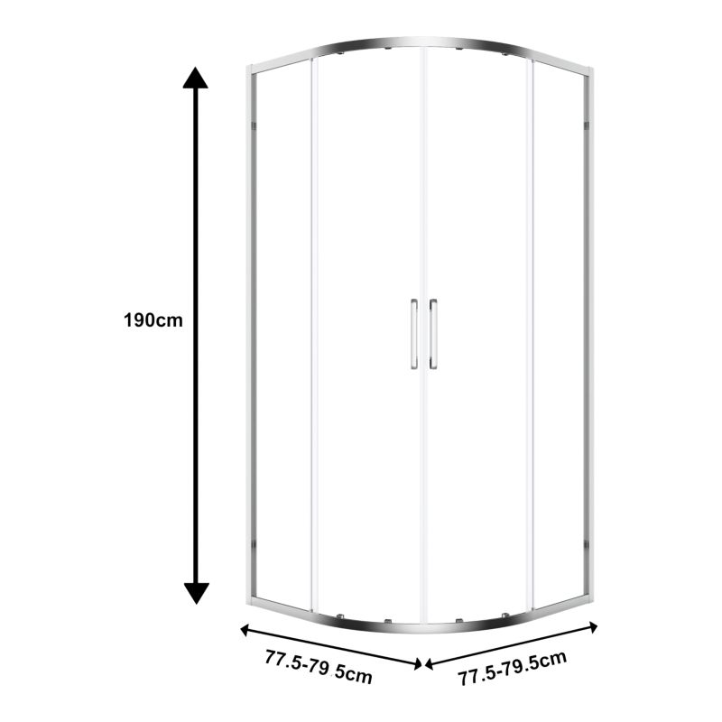 Kabina prysznicowa półokrągła GoodHome Maza 80 cm chrom/transparentna