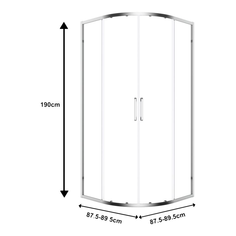 Kabina prysznicowa półokrągła GoodHome Maza 90 cm chrom/transparentna