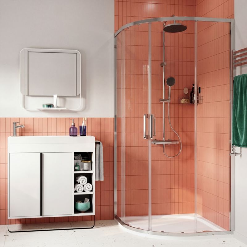 Kabina prysznicowa półokrągła GoodHome Maza 90 cm chrom/transparentna