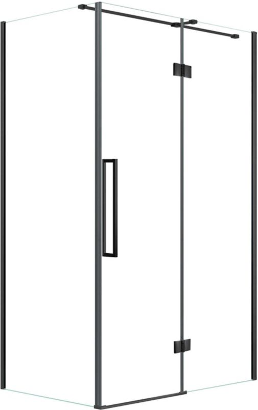 Kabina prysznicowa prostokątna Durasan Easy-in 80 x 100 x 200 cm czarna/transparentna