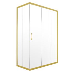 Kabina prysznicowa prostokątna Durasan Flexi regulowana 73-90 x 105-140 cm szczotkowany złoty